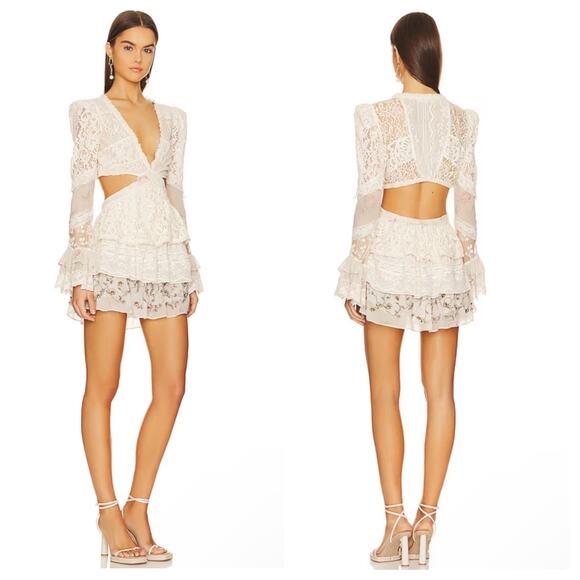 Loveshackfancy Floral Print Karine Mini Dress Magnolia Tea Size XS/S NWOT - Picture 2 of 12